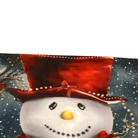 COPY - 2 Cushion Covers Beautiful Snowmen Red Hat and Scarf 17" x 17" NO Pillows - Picture 8 of 9